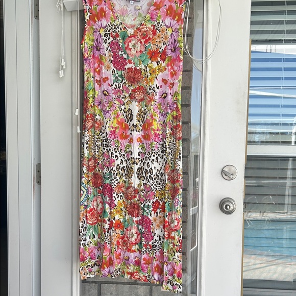 Johnny Was Vibrant Floral Midi Dress - Picture 2 of 5